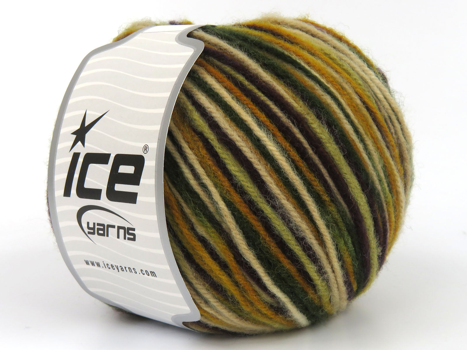 Wool Varicolor Worsted Brown Shades, Gold, Green, Maroon fnt2-81960