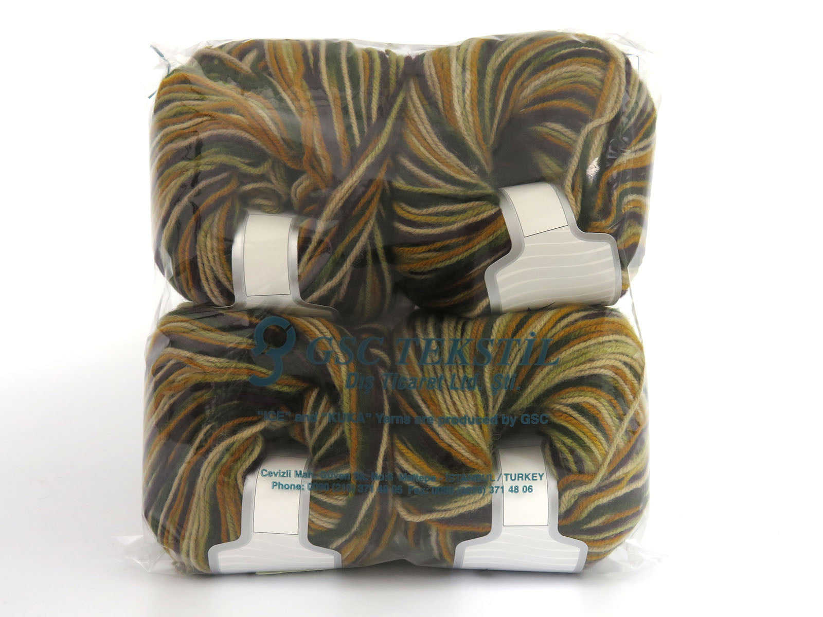 Wool Varicolor Worsted Brown Shades, Gold, Green, Maroon fnt2-81960