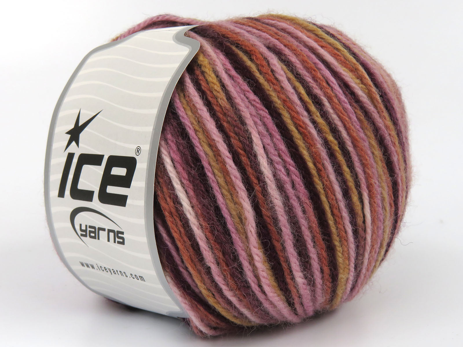 Wool Varicolor Worsted Maroon, Pink Shades, Copper fnt2-81961