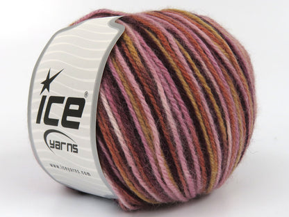 Wool Varicolor Worsted Maroon, Pink Shades, Copper fnt2-81961