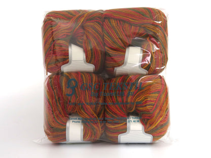 Wool Varicolor Worsted Gold Shades, Green, Red Shades fnt2-81962