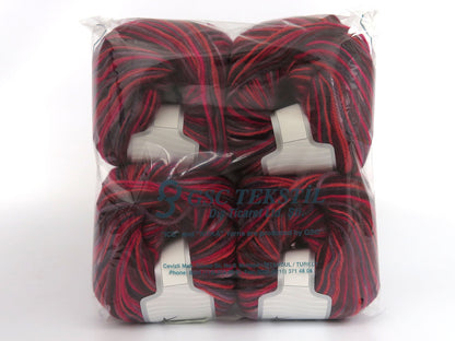 Wool Varicolor Worsted Purple Shades, Fuchsia, Burgundy, Salmon fnt2-81963