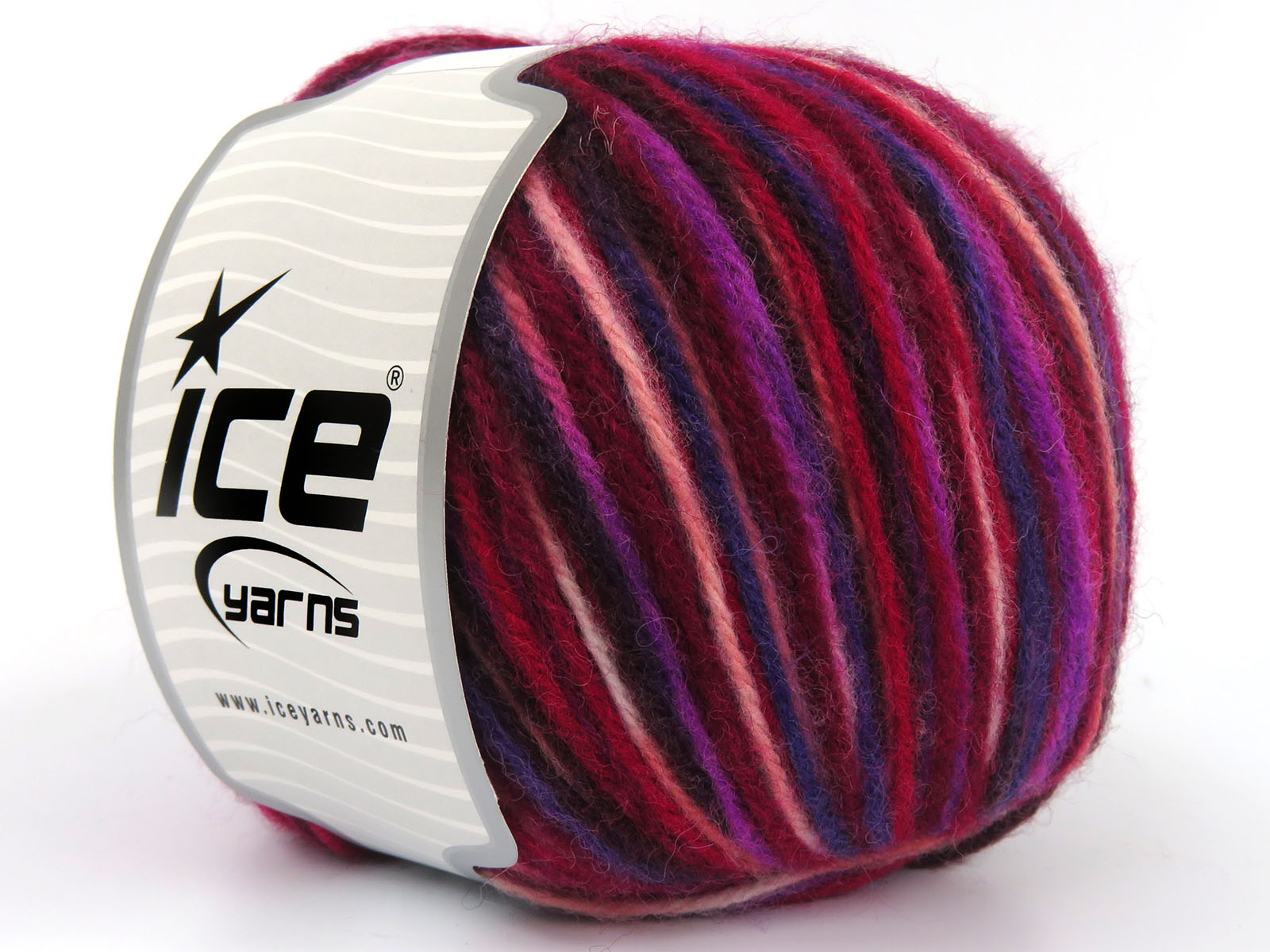 Wool Varicolor Worsted Burgundy Shades, Purple Shades, Pink Shades fnt2-81964