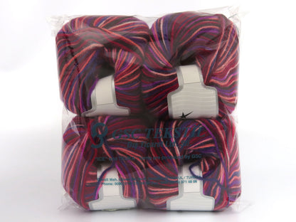 Wool Varicolor Worsted Burgundy Shades, Purple Shades, Pink Shades fnt2-81964
