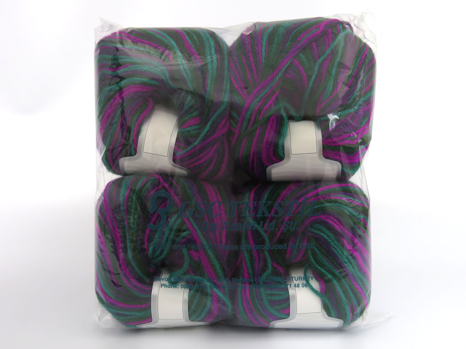Wool Varicolor Worsted Green Shades, Purple Shades fnt2-81965