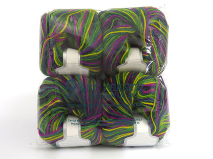 Wool Varicolor Worsted Green Shades, Purple Shades, Yellow fnt2-81966