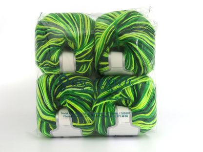 Wool Varicolor Worsted Green Shades, Yellow fnt2-81967