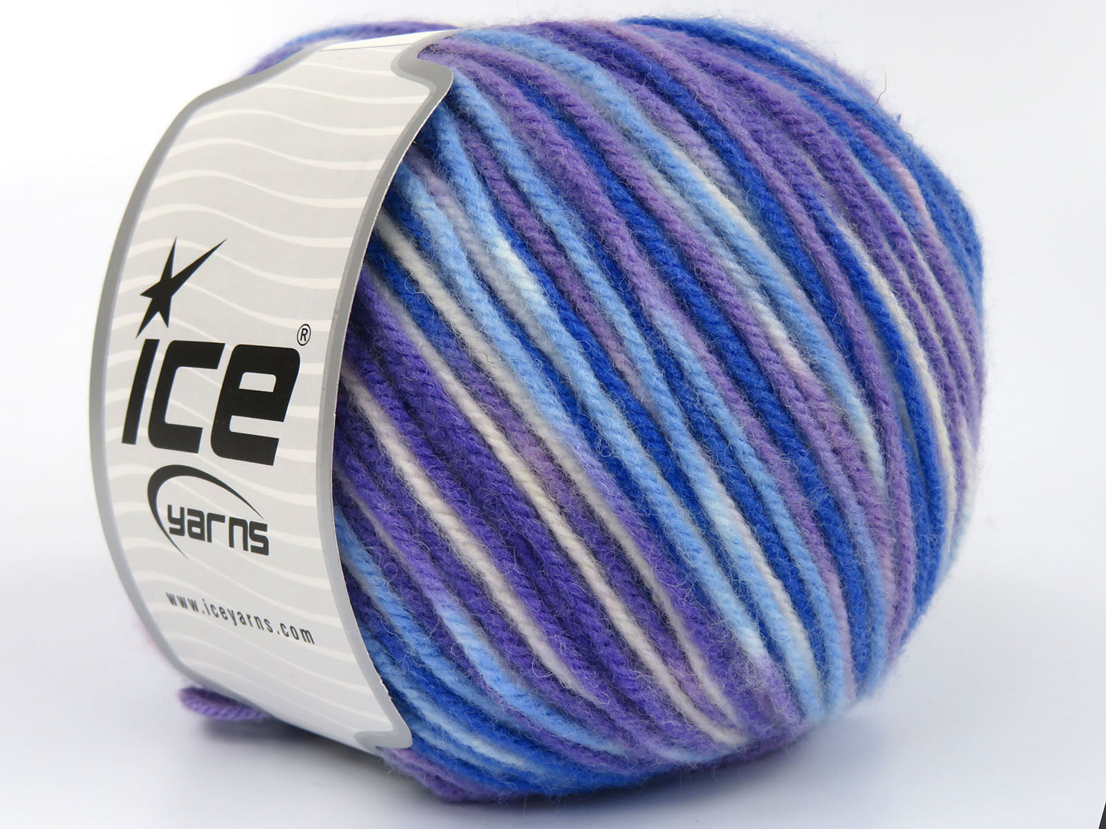 Wool Varicolor Worsted Blue Shades, Lilac, White fnt2-81969