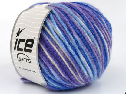 Wool Varicolor Worsted Blue Shades, Lilac, White fnt2-81969