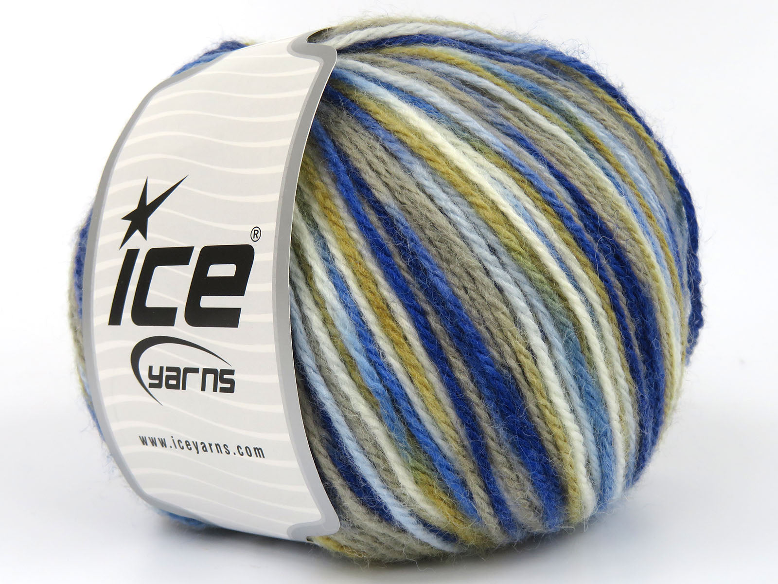 Wool Varicolor Worsted Blue Shades, Camel Shades, White fnt2-81970
