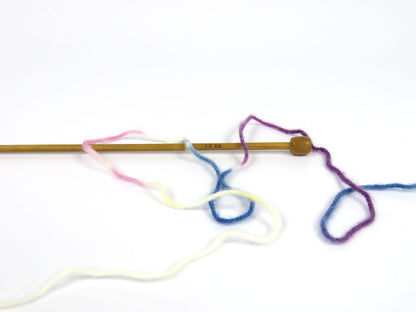 Wool Varicolor Worsted Blue Shades, Purple, Pink, Yellow, White fnt2-81971