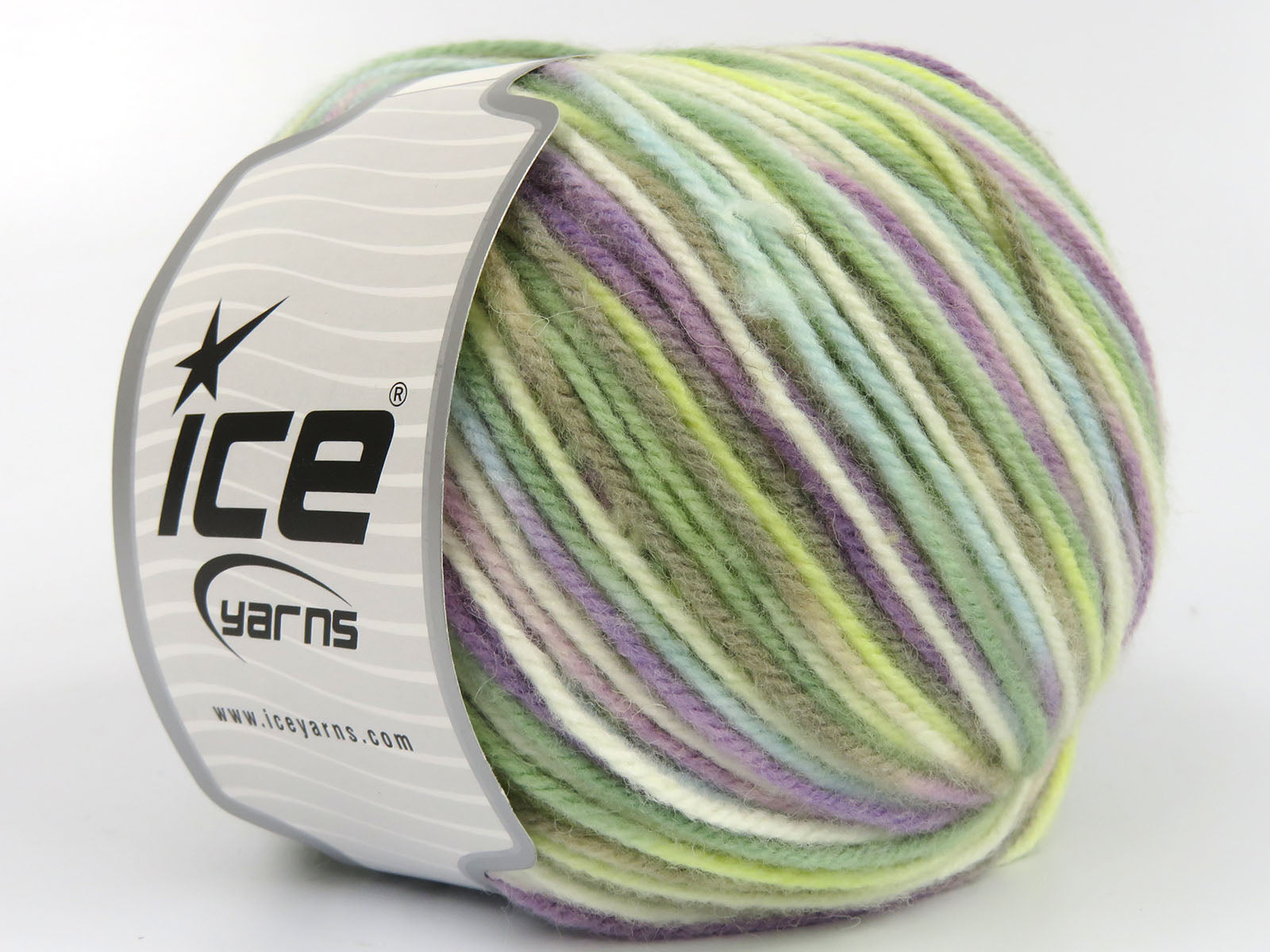 Wool Varicolor Worsted Lilac, Mint Green, Yellow, Beige, White, Turquoise fnt2-81972