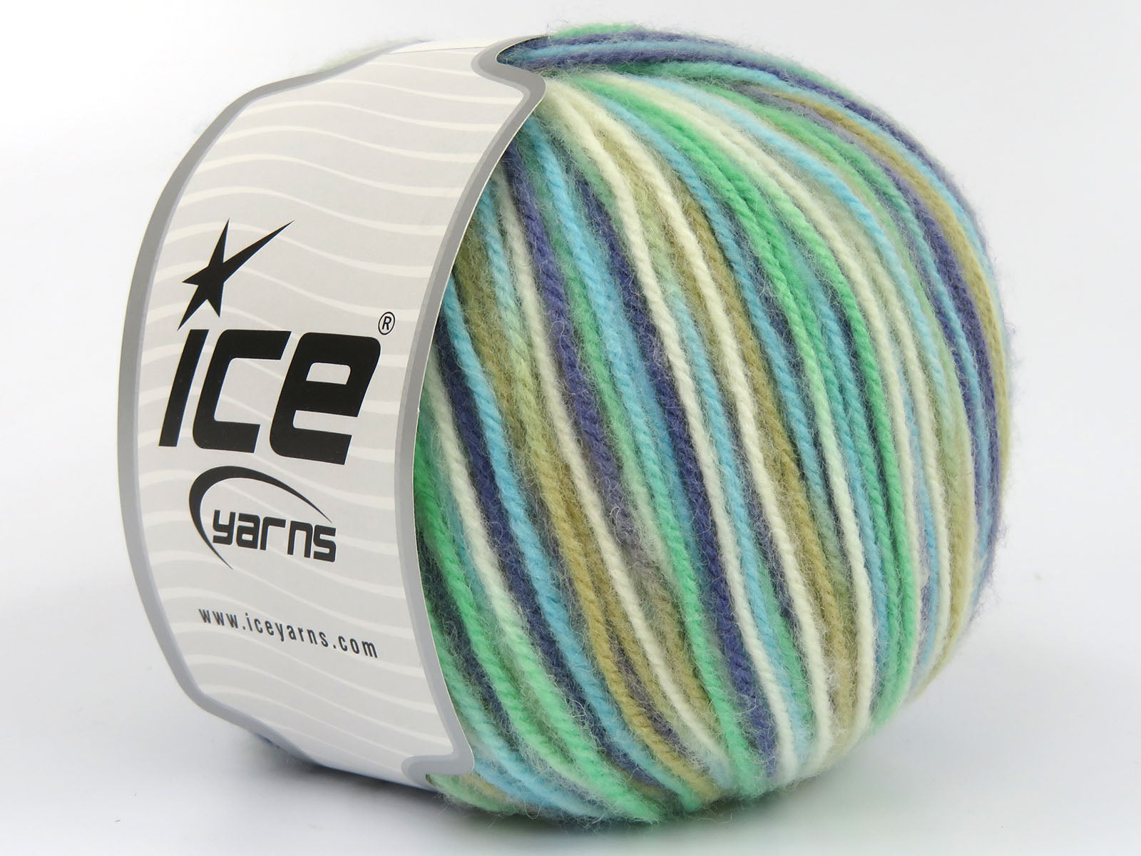 Wool Varicolor Worsted Camel, Cream, Purple, Turquoise, Mint Green fnt2-81973