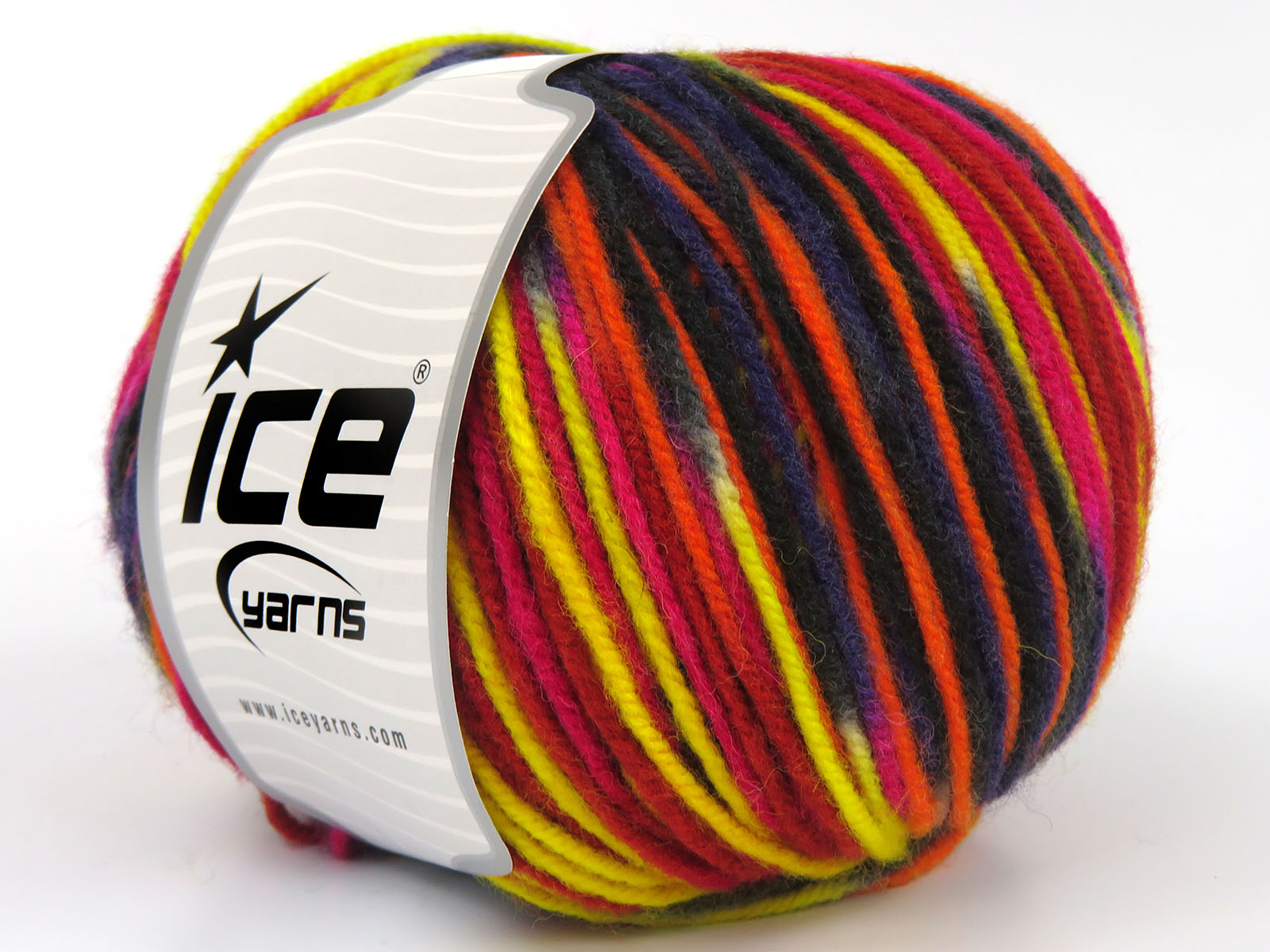 Wool Varicolor Worsted Red, Yellow, Fuchsia, Purple, Black, Grey, Orange fnt2-81978