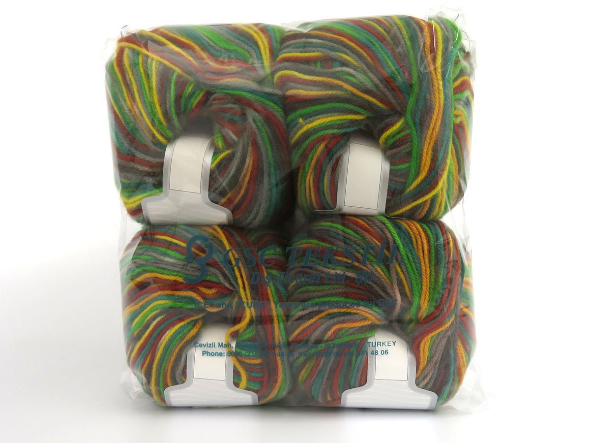 Wool Varicolor Worsted Green Shades, Grey Shades, Copper, Yellow fnt2-81979