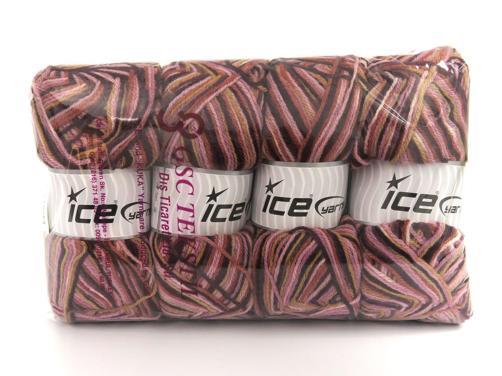 Wool Varicolor Light Pink Shades, Maroon, Camel fnt2-81983