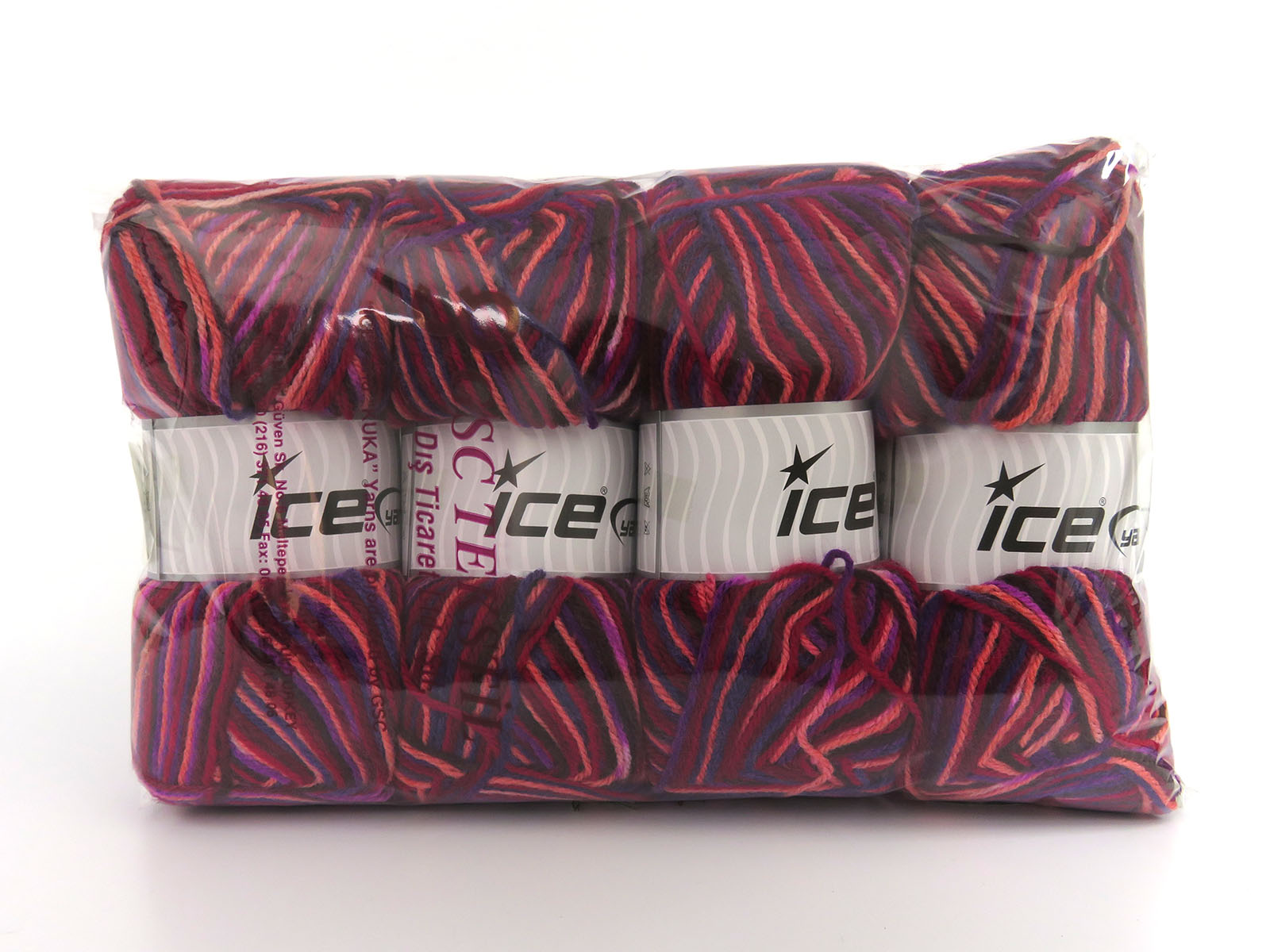 Wool Varicolor Light Maroon, Purple, Salmon, Burgundy Shades, White fnt2-81985