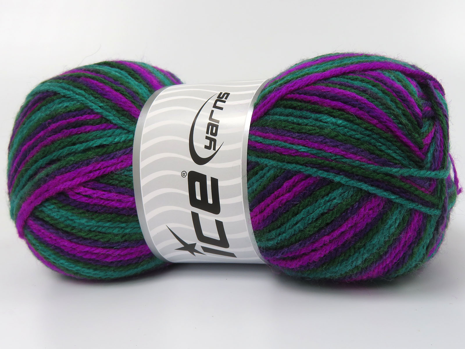 Wool Varicolor Light Green Shades, Purple Shades fnt2-81987
