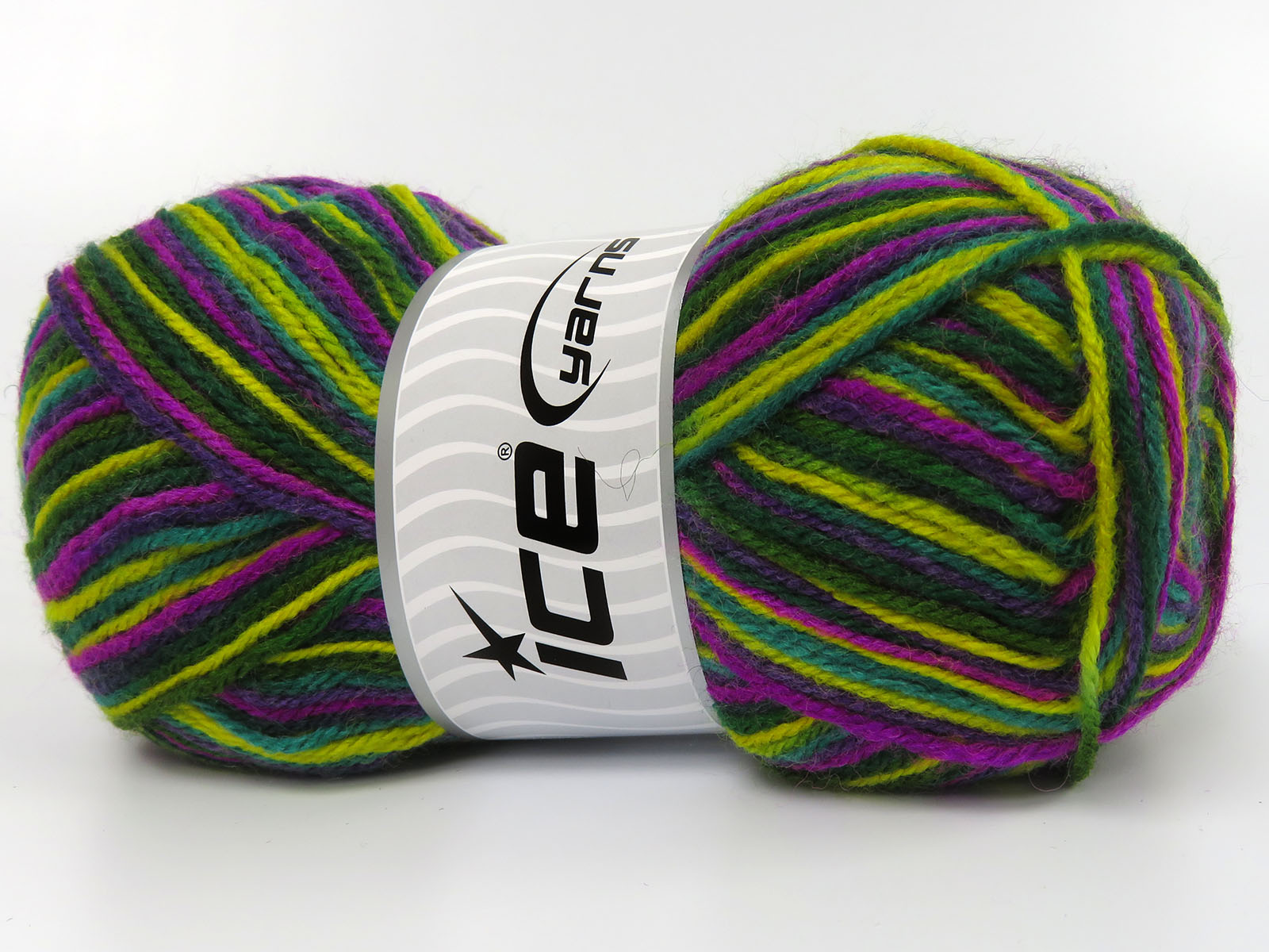 Wool Varicolor Light Green Shades, Purple Shades, Yellow fnt2-81988