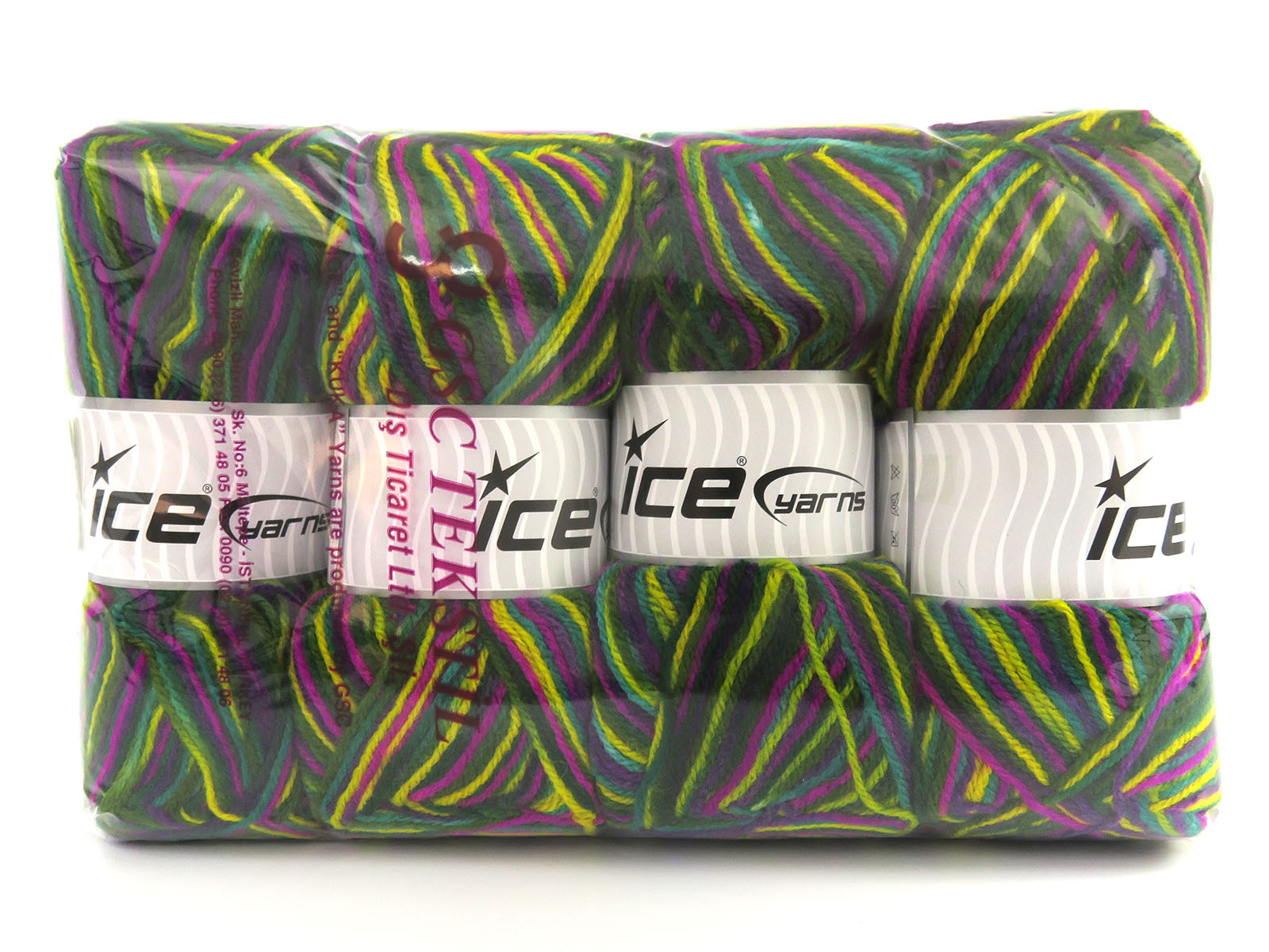 Wool Varicolor Light Green Shades, Purple Shades, Yellow fnt2-81988