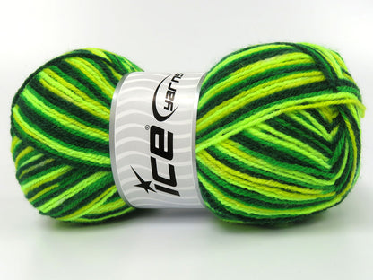 Wool Varicolor Light Green Shades, Yellow fnt2-81991