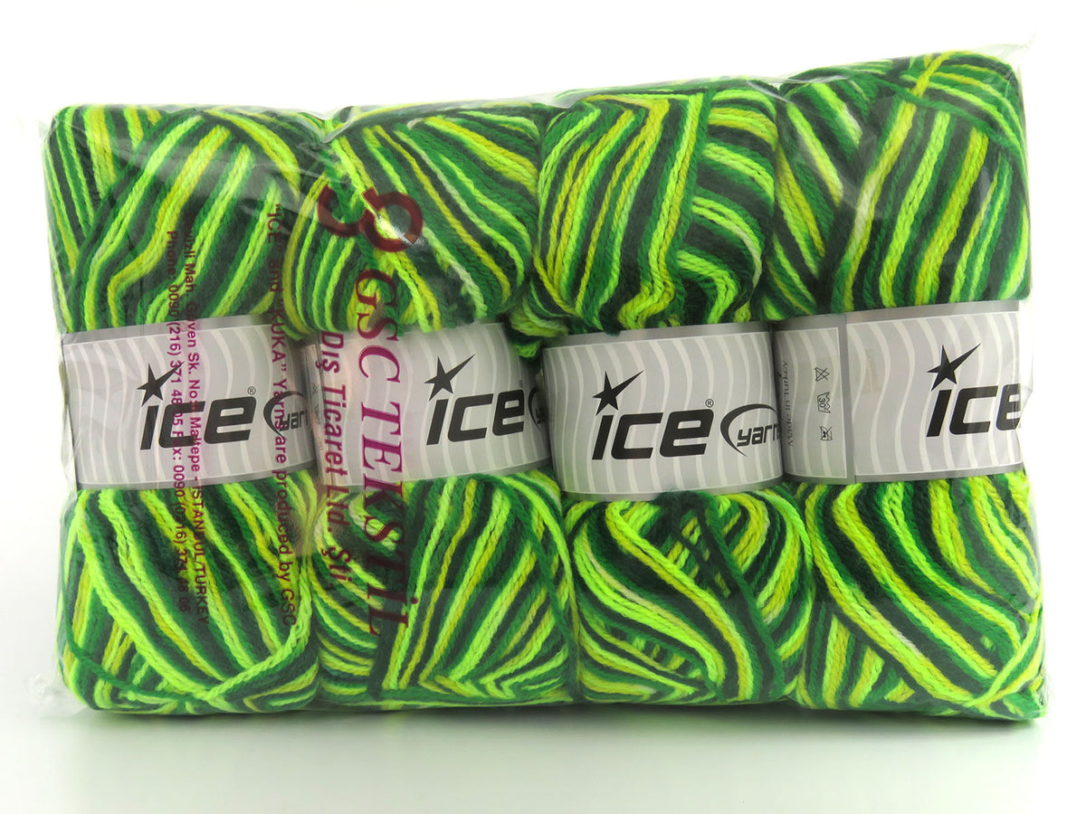 Wool Varicolor Light Green Shades, Yellow fnt2-81991