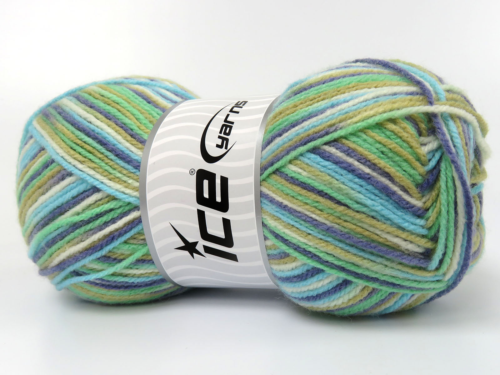 Wool Varicolor Light Purple, Turquoise, Green Shades, Camel, Cream fnt2-81997