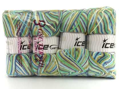Wool Varicolor Light Purple, Turquoise, Green Shades, Camel, Cream fnt2-81997