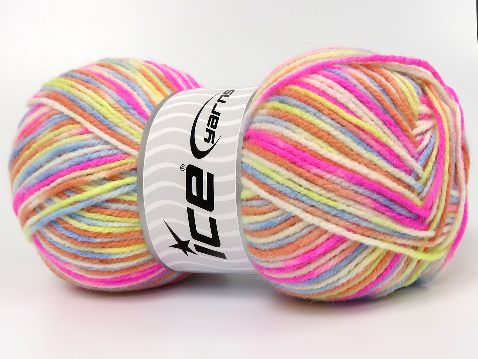 Wool Varicolor Light Fuchsia, Yellow, Blue, White fnt2-81998