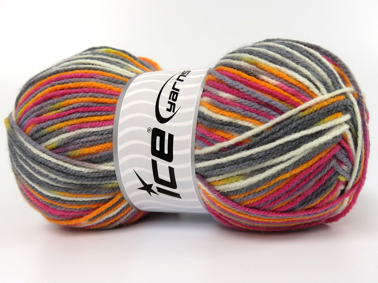 Wool Varicolor Light Grey, White, Orange fnt2-82000