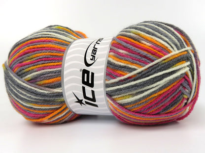 Wool Varicolor Light Grey, White, Orange fnt2-82000