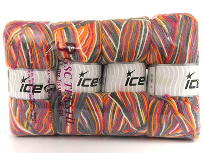 Wool Varicolor Light Grey, White, Orange fnt2-82000