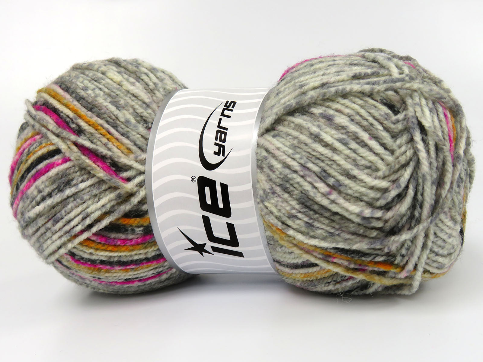 Wool Varicolor Light Grey Shades, Black, Gold, Fuchsia fnt2-82002