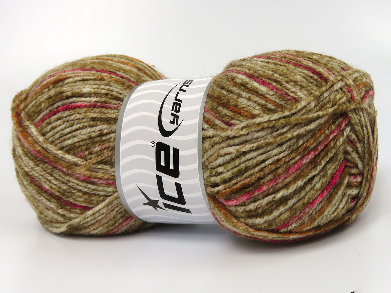 Wool Varicolor Light Fuchsia, Orange, Brown Shades fnt2-82003