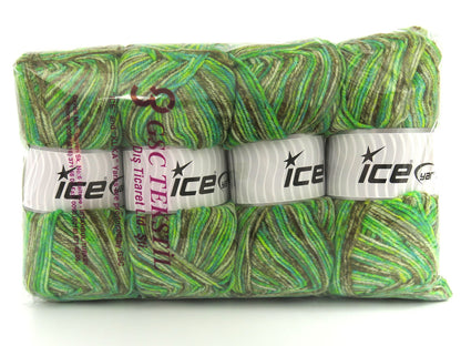 Wool Varicolor Light Green shades, Brown Shades fnt2-82004