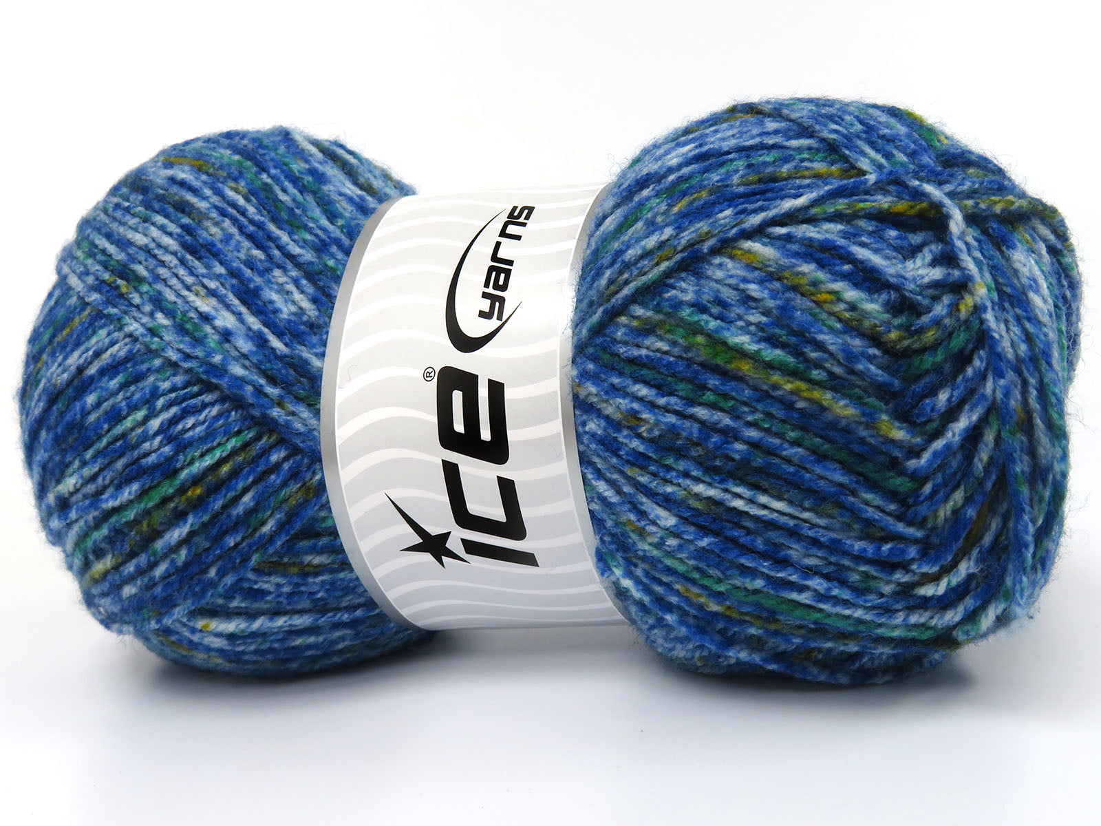 Wool Varicolor Light Blue Shades, Green Shades fnt2-82006