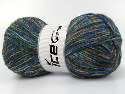 Wool Varicolor Light Blue Shades, Green Shades, Copper fnt2-82007