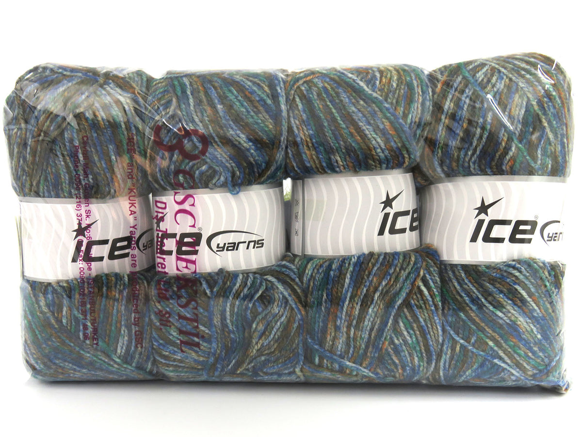 Wool Varicolor Light Blue Shades, Green Shades, Copper fnt2-82007