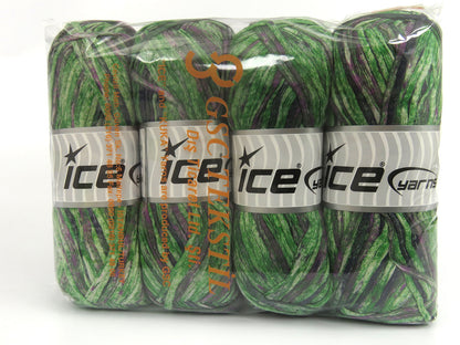 Cotton Splash Green Shades, Grey, Purple fnt2-82030