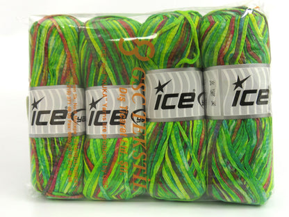 Cotton Splash Green Shades, Yellow, Copper fnt2-82032