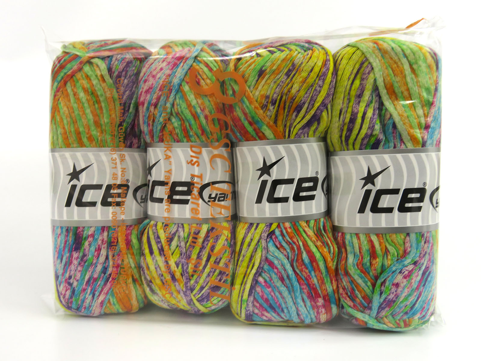 Cotton Splash Purple, Yellow, Green, Orange, Turquoise, Red fnt2-82034