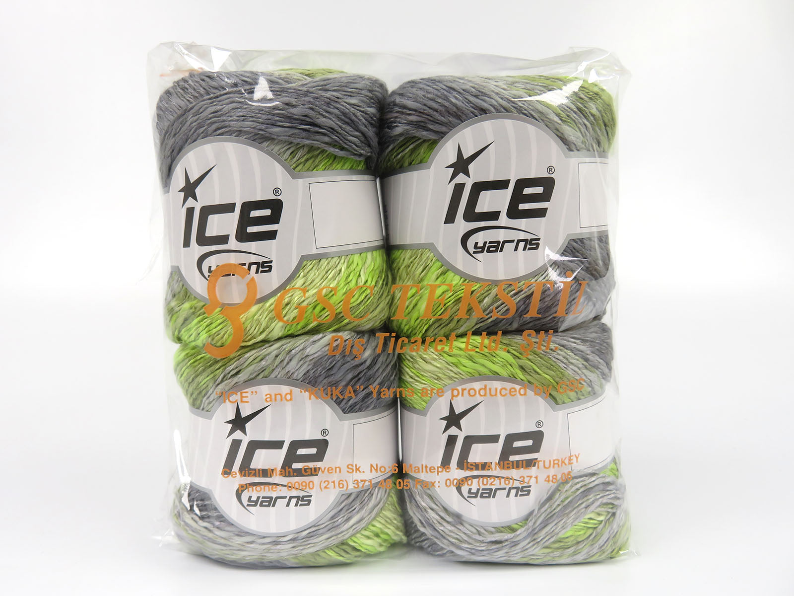 Linen VisCot Grey Shades, Green Shades fnt2-82096