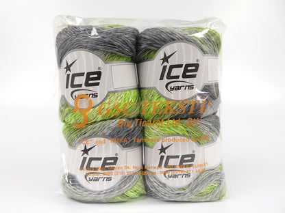 Linen VisCot Grey Shades, Green Shades fnt2-82096