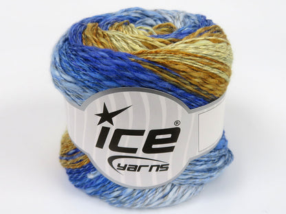 Linen VisCot Blue Shades, Gold Shades fnt2-82099