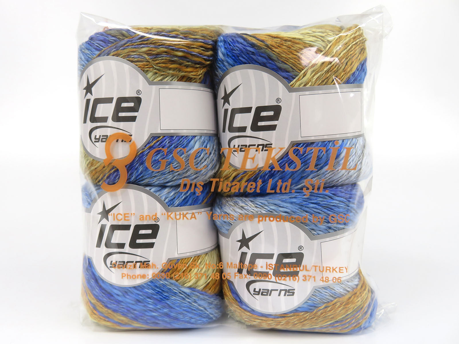 Linen VisCot Blue Shades, Gold Shades fnt2-82099