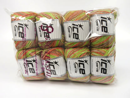 Lorena Splash Salmon, Green, Brown fnt2-82137