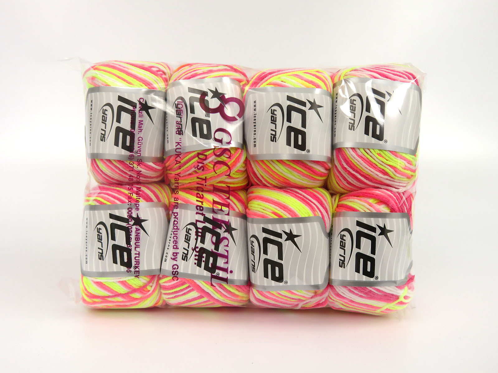 Lorena Pastel Pink Shades, Neon Green, White fnt2-82155