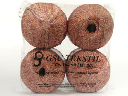 Ice Yarns Bella Glitz – Copper – 62% Polyester, 24% Metallic Lurex, 14% Polyamide