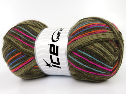 Sock Varicolor Pink, Blue, Turquoise, Orange, Khaki Shades fnt2-82718