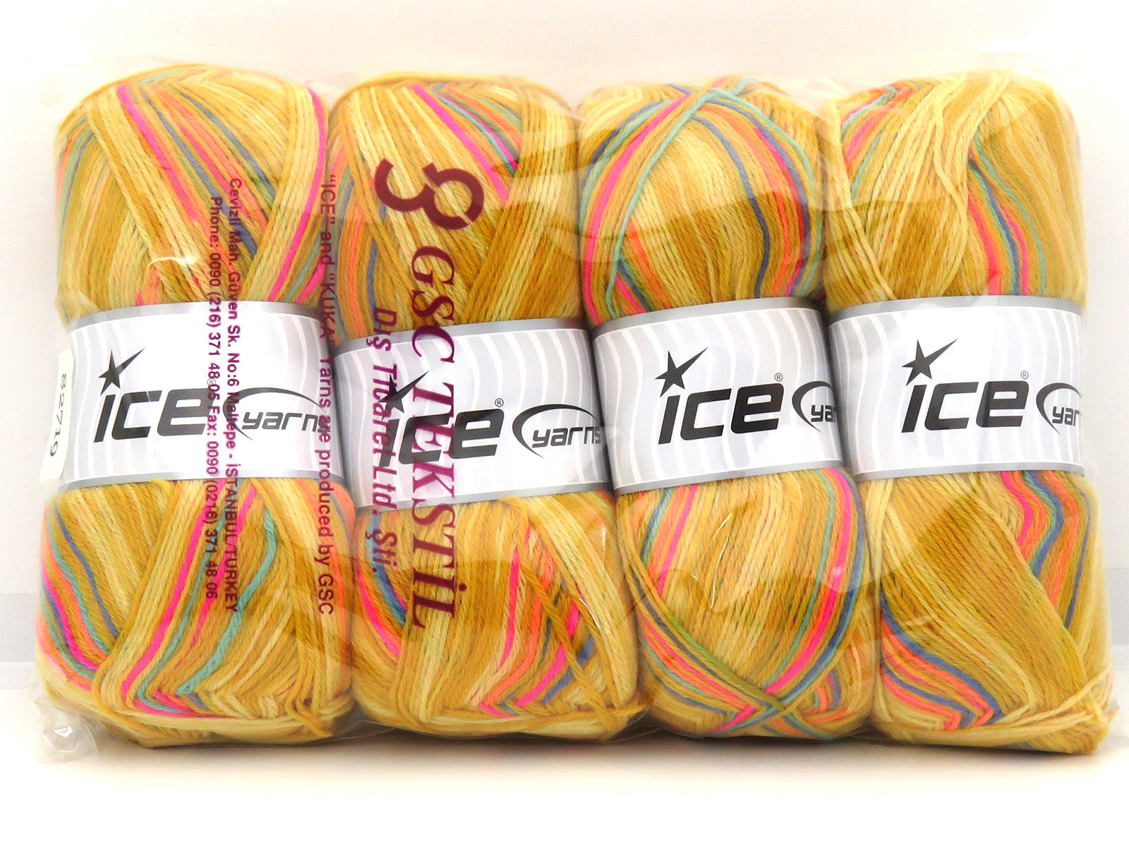 Sock Varicolor Pink, Blue, Turquoise, Orange, Gold Shades fnt2-82719